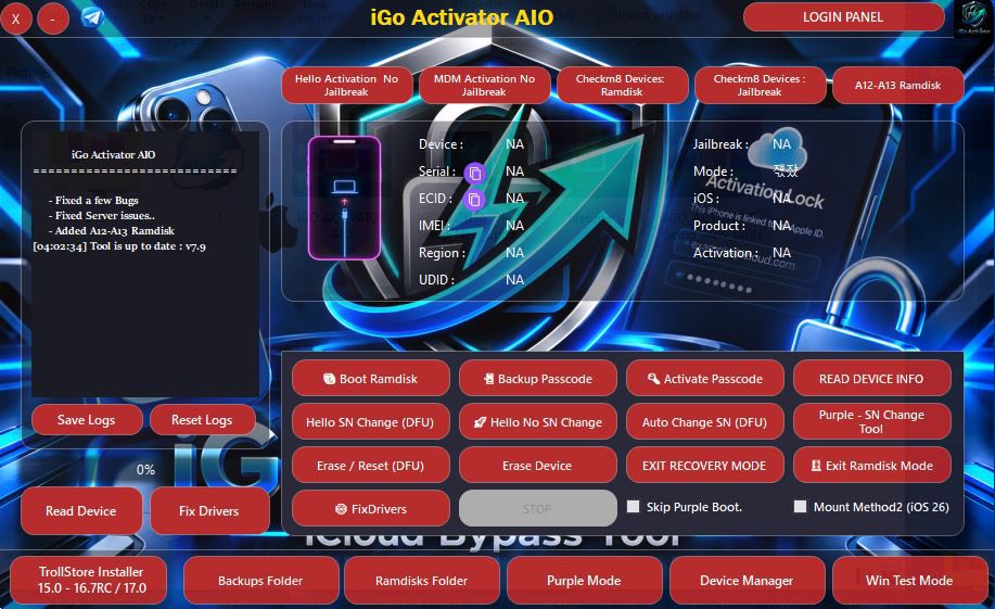 iGo Activator iOS Tool Interface